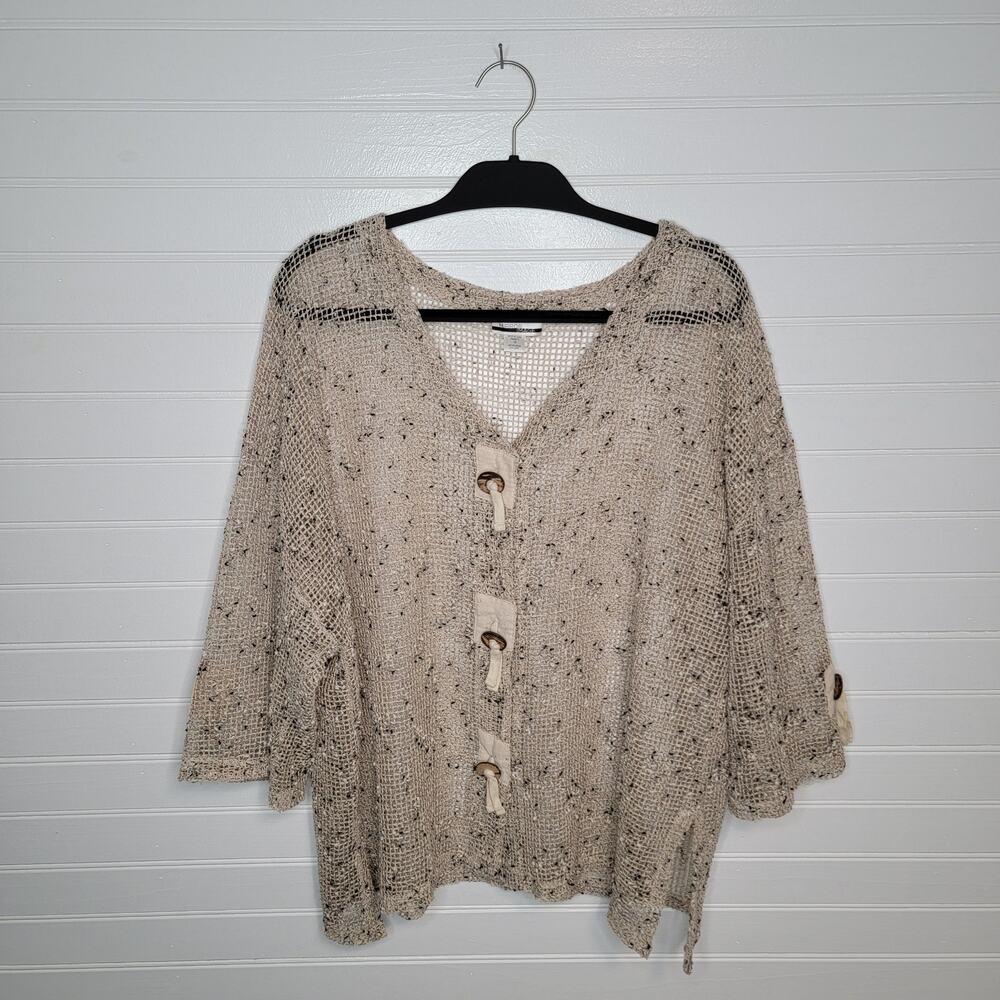 Cream and Brown Button Down Shirt